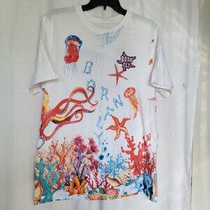Born Fly Men's Ocean Themed Short Sleeve T-Shirt Large NWT